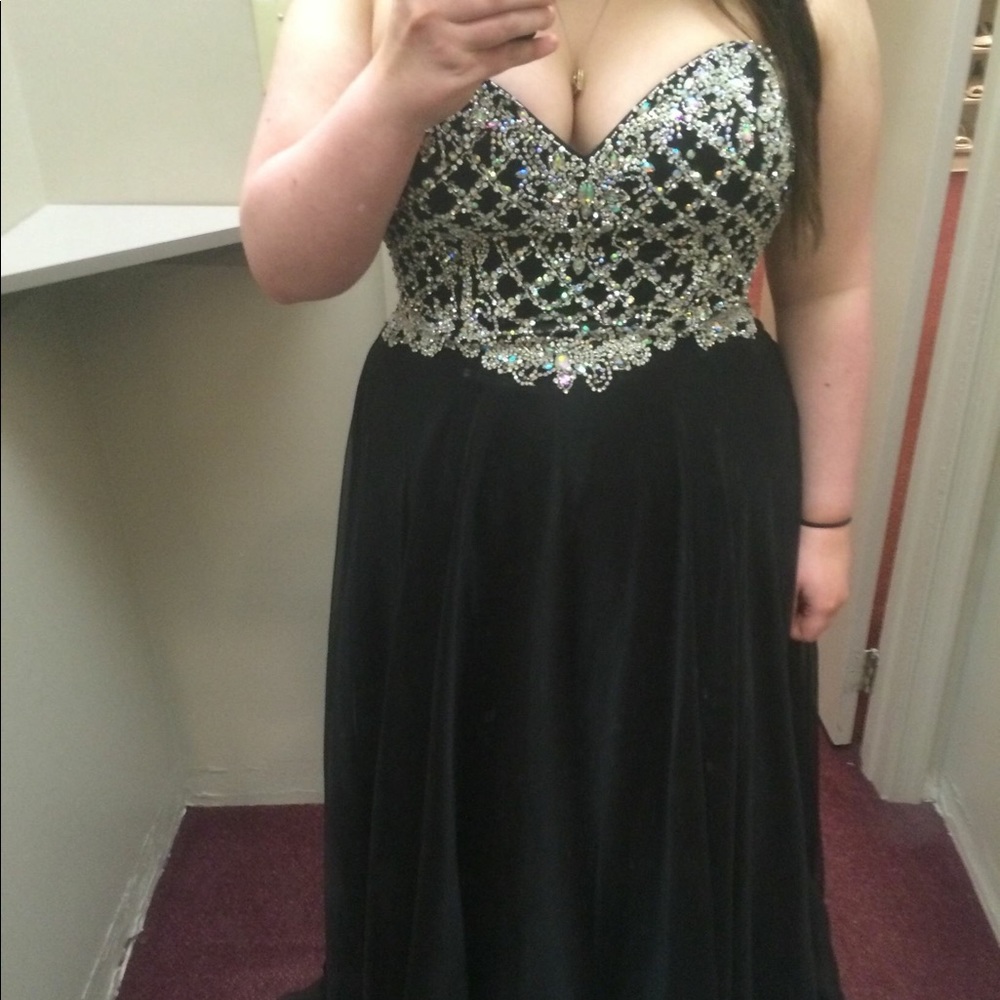 Alyce Paris Strapless Black Prom Dress